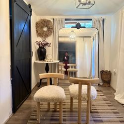  CB2 Shearling Perle Chairs  By Goop Set Of 2