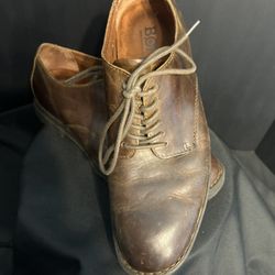 Men’s BORN Lace-up Brown Oxford Leather Dress Shoes Size 10M