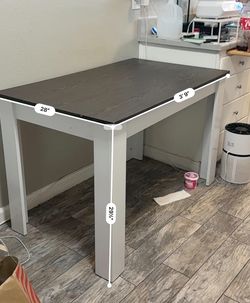 Dark Top White Base Dining Table