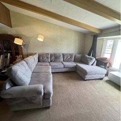large grey sectional couch