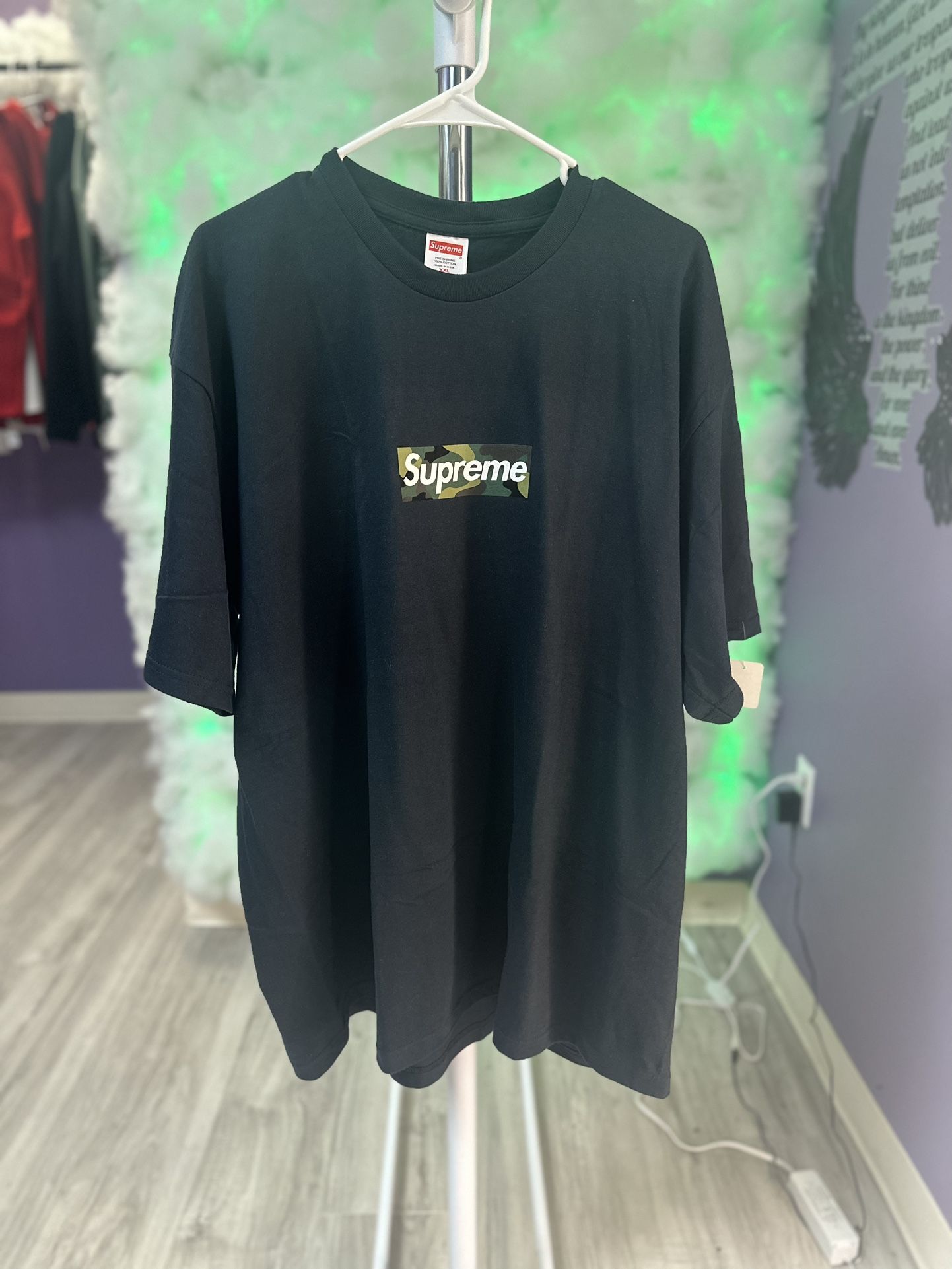 Supreme Tee Box Logo Navy Camo 