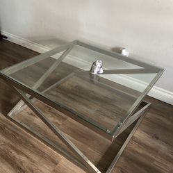 Glass coffee table