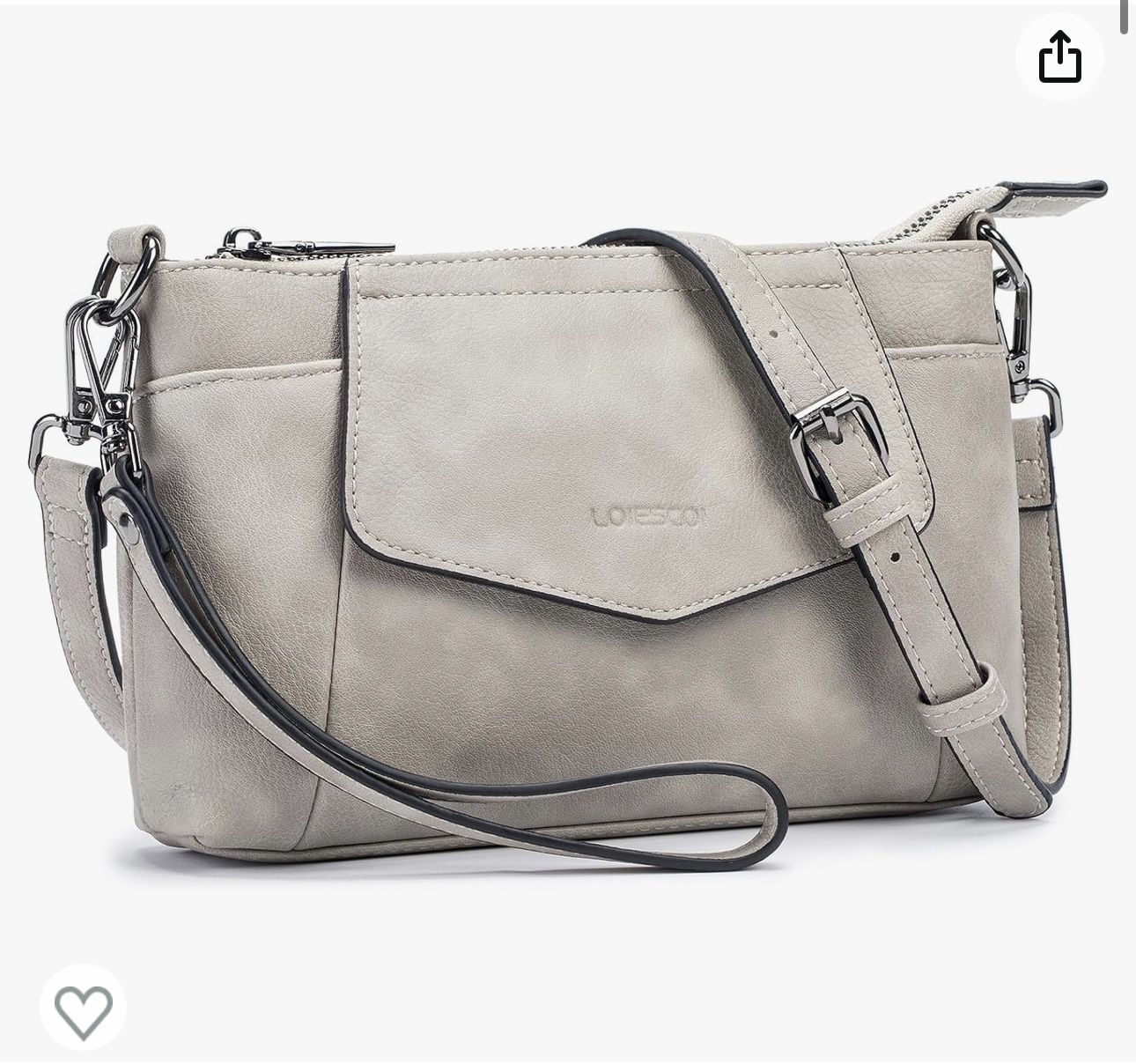 Small Crossbody Bags for Women [NEW], Cell Phone Bag Mini Over Shoulder Handbag Wallet Purse with Credit Card Slots (Grey)