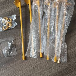 6 Pcs Ground Anchor Screw in Tent Stakes Spiral Earth Anchors Easy to Use Strong Camping Tent Anchor Tent Pegs for Fishing Sheds, Yellow