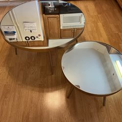 BOBS DISCOUNT FURNITURE AMARI MIRRORED COFFEE TABLES