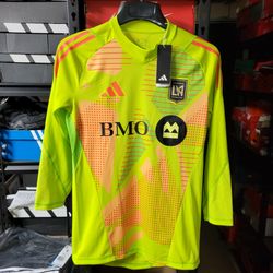 *NEW* Adidas LAFC 2024 Goalkeeper Jersey Neon Yellow Orange Size Medium with Tags Embroidered Logo
