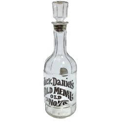 Vintage Jack Daniel's Gold Medal Old No. 7 Glass Decanter 1970s Empty Bottle