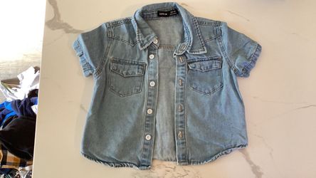 SHEIN Kids Denim Button-Up Shirt Size 4Y