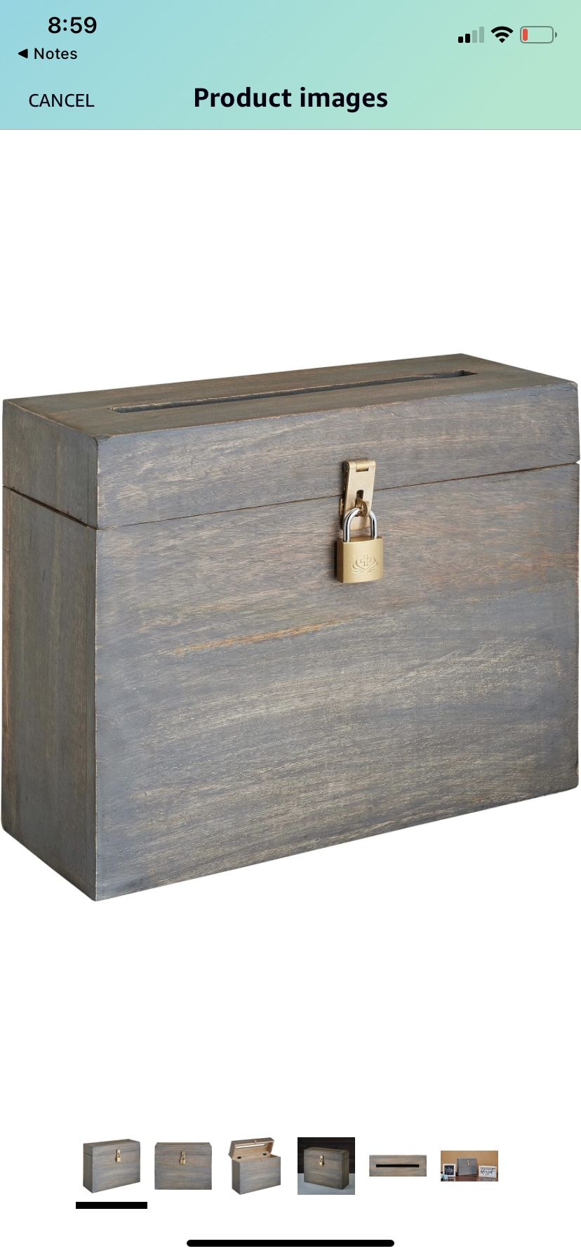 new never used Eximious India Wedding Card Box with Card Slit and Lock 12"X10"X4.5"