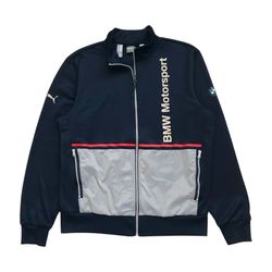PUMA BMW JACKET LARGE L MENS BLUE MOTORSPORT M3 TRACK WINDBREAKER RACING VINTAGE