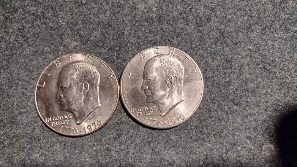 Eisenhower Dollars Bicentennial Variety One And Two