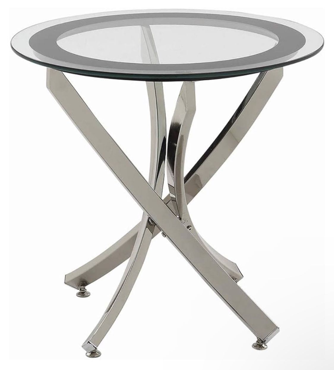 Coaster Furniture Norwood End Table with Tempered Glass Top Chrome and Clear 