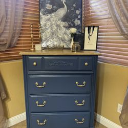 Blue four drawer dresser