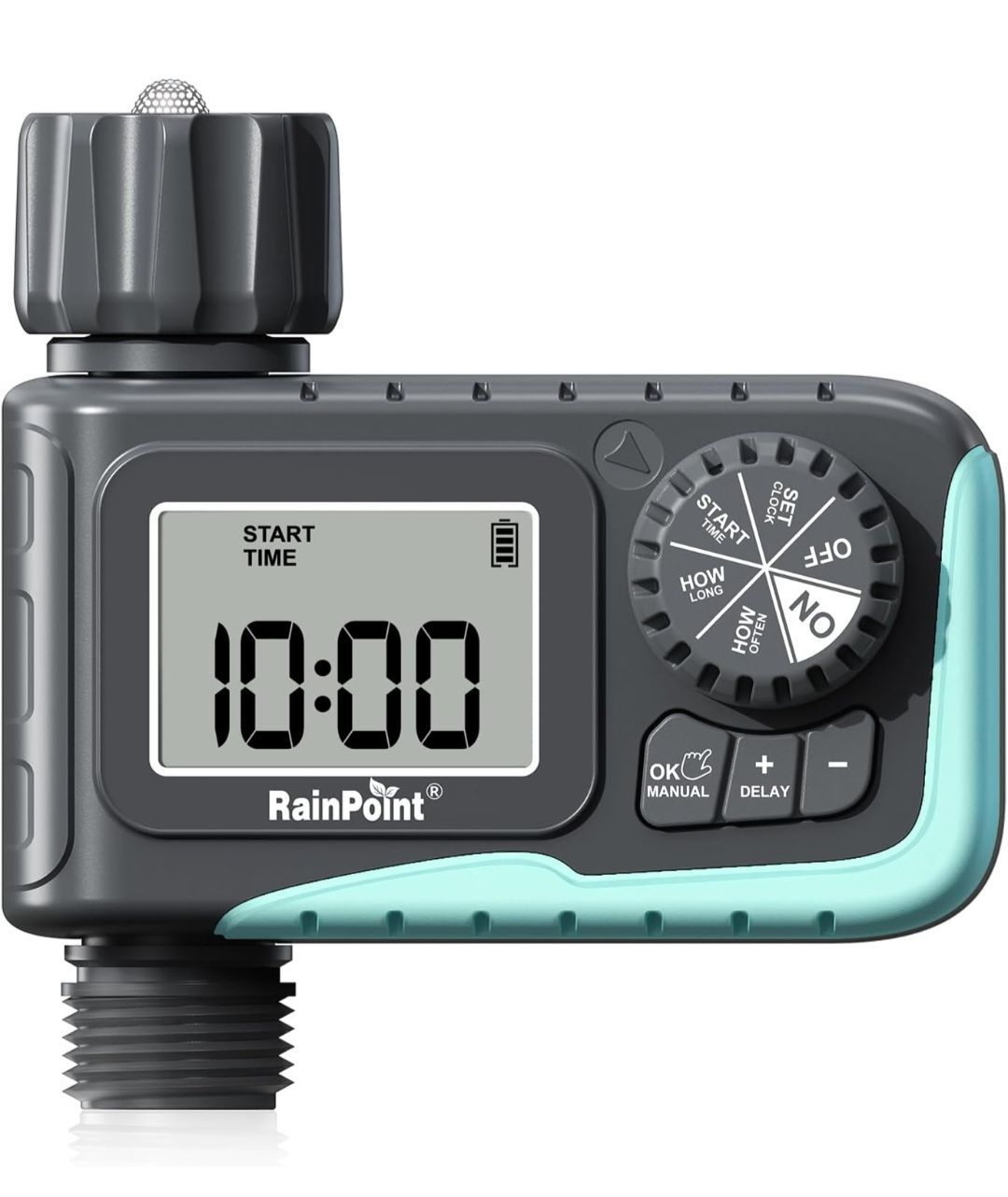 RAINPOINT Sprinkler Timer, Programmable Water Timer for Garden Hose, Outdoor Soaker Hose Timed with Rain Delay/Manual/Automatic Watering System, Digit