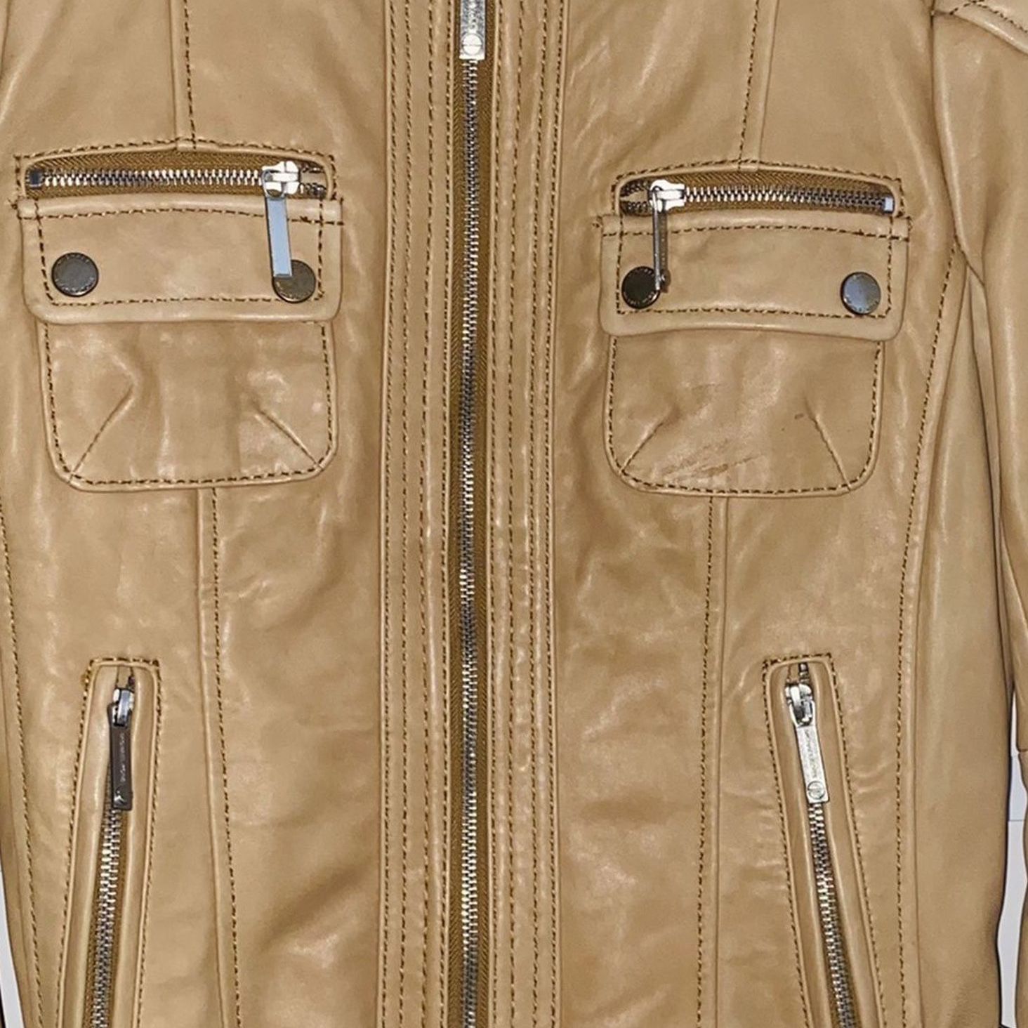 NEW Authentic MICHAEL KORS Leather Moto Jacket Size S
