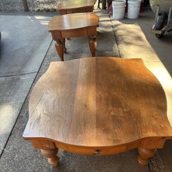 3 Piece Set Broyhill Coffee Table And 2 End Tables