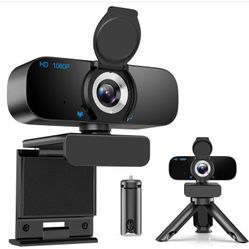  New Webcam HD 1080p Web Camera, USB PC Computer Webcam with Microphone, Laptop