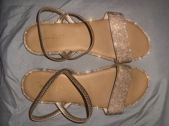 Rose Gold Sparkly Sandals Sz 8.5W