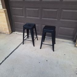 Black Modern Metal Stools