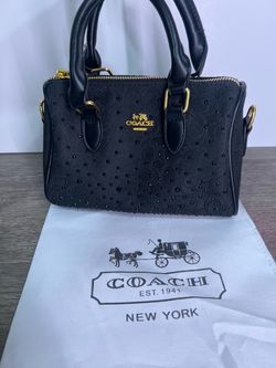Coach Mini Satchel Handbag Black Signature