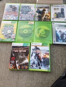 Xbox 360 game lot, plants vs zombies, bulletstorm, just cause 2, battlefield 4