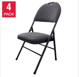 Maxchief Highback Upholstered Padded Folding Chair, 4-pack Item 1858756