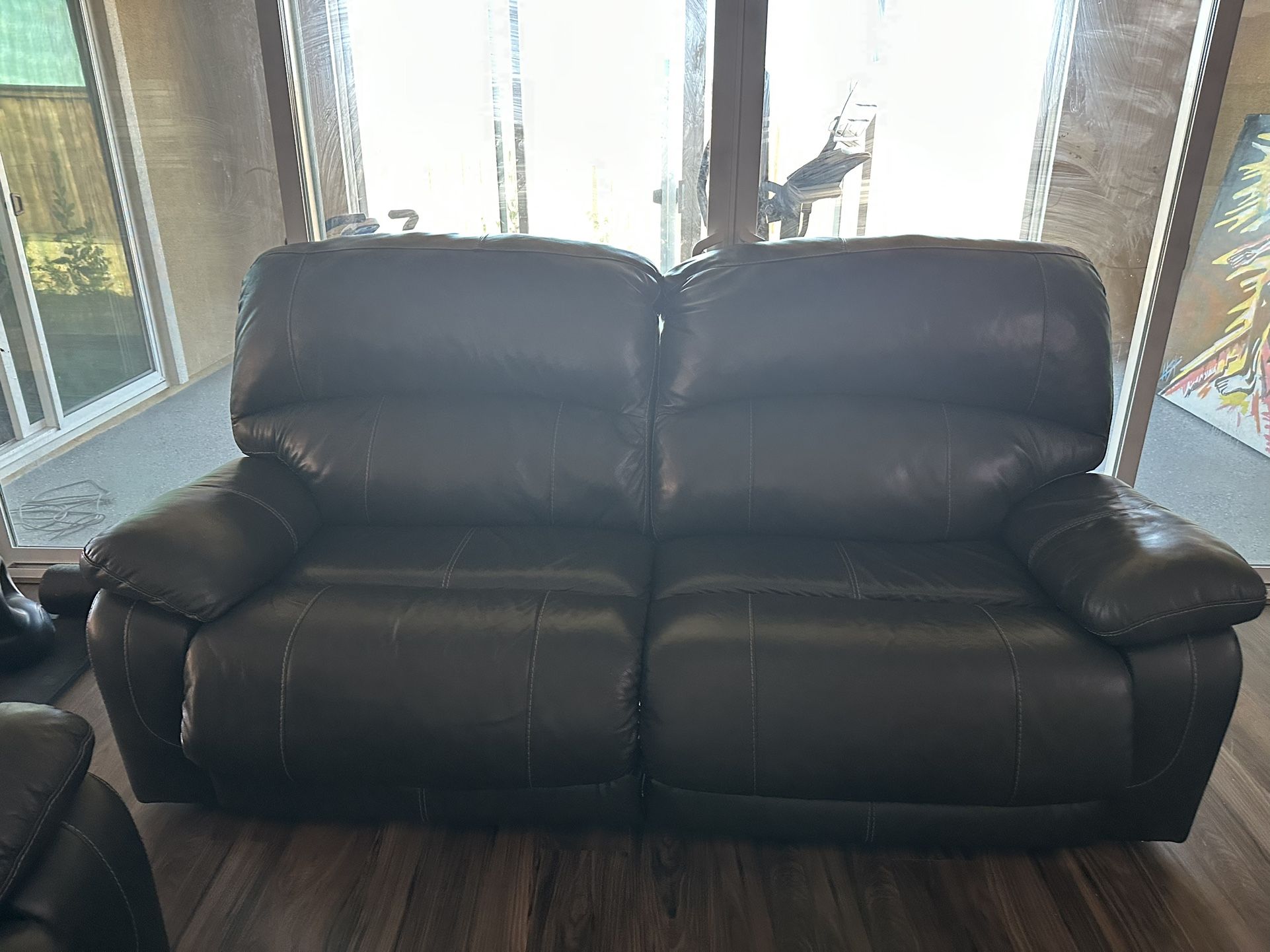 Gray Leather Recliner Couches