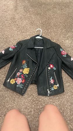 Romeo + Juliet floral leather jacket