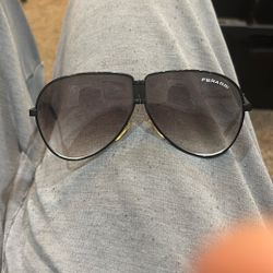 Vintage 1980s FERRARI folding sunglasses amber lenses metal frames Aviator