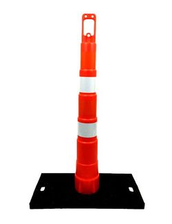 15 42" Channelizer Cones,  Four (4) 4" EG Reflective Collars,30 lb Recycled Rubber Base & Omni Single A-Frame Barrier Legs