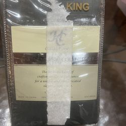 Home  Collection Platinum 1800 Gray King Size Bed Skirt Microfiber  78” X 80” + 14”