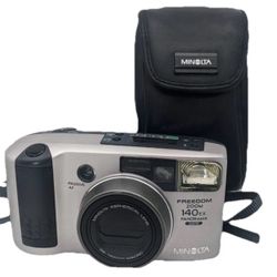 Minolta Freedom Zoom 140EX Panorama Point & Shoot 35mm Film Camera w/ Case
