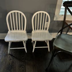 Two Small Solid Wood Chairs For Children