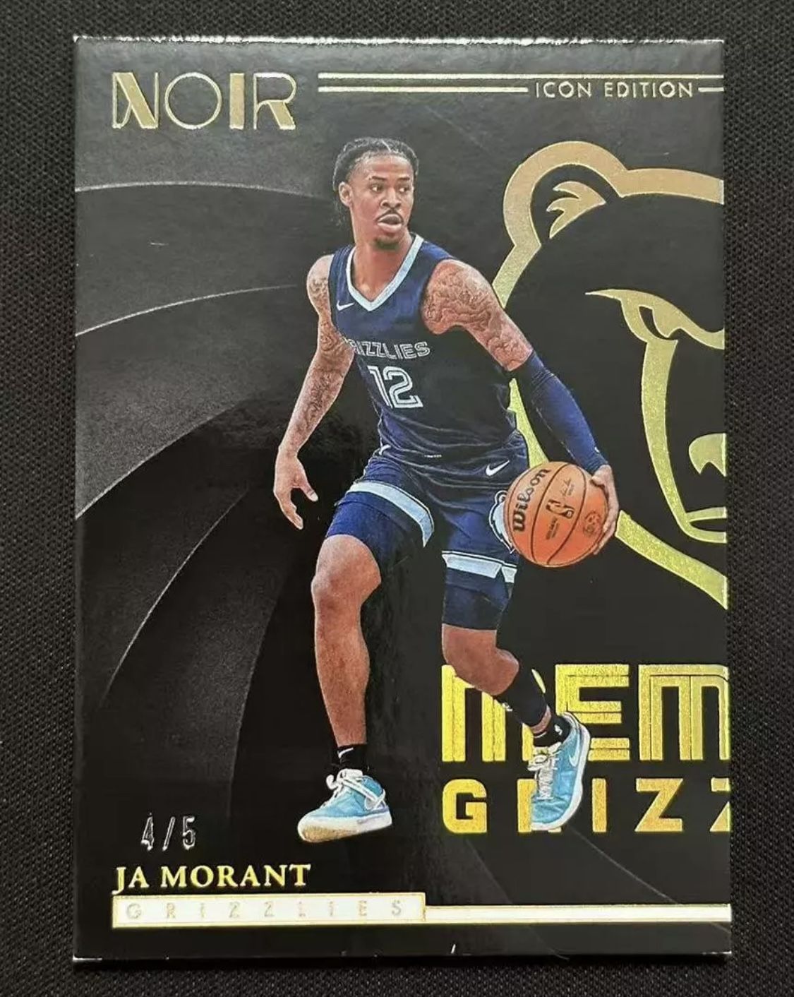 2023-24 Panini Noir Ja Morant #97 Icon Edition Holo Gold /5