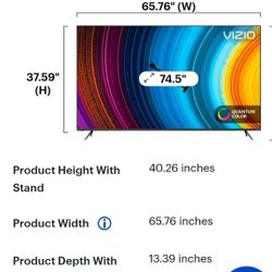 75.5 inch Vizio tv