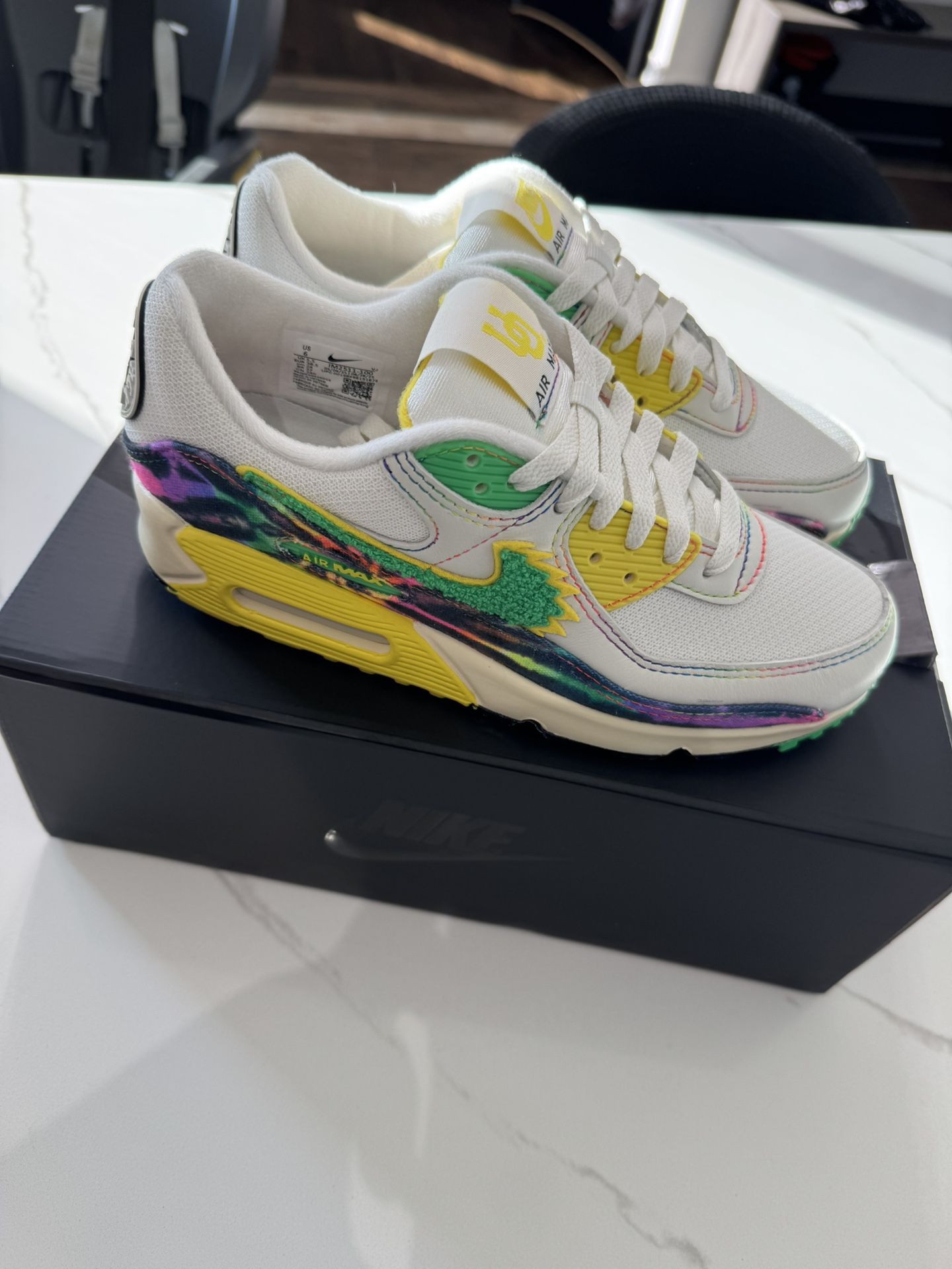 Nike Air Max 90 Grateful Dead University Of Oregon Grateful Ducks Size 6 Men 7.5 Women