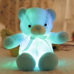 LED Light Up Teddy Bear Rotates Through Colors 