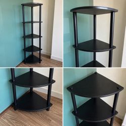 Furinno 5-Tier Black Corner Shelf / Display Racking