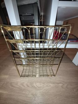 Gold Metal Wire Desk File Organizer
