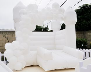White bounce house w/ blower for sale  - great condition - Business closed due to famil