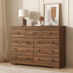 LYNSOM Modern 9 Drawer Dresser, 55.1" Wide Dressers & Chests of Drawers with Large Capacity