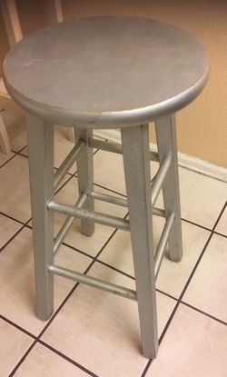 Wood Silver Stool
