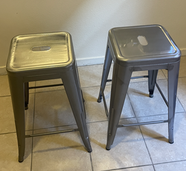 Set of 2 Metal Counter Stools – 24" – $40 OBO