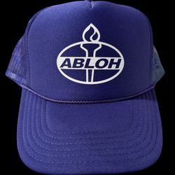 Virgil Abloh Black and Purple Torch Trucker Hat | Brooklyn Museum Art Exhibition