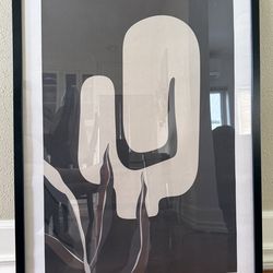 H&M Home Modern Cactus Flower Print with IKEA Black Frame