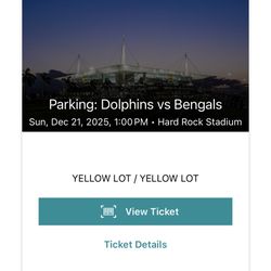 Dolphins v. Bengals 12/21 Yellow Parking Pass