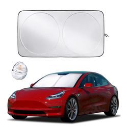 ⚡ Tesla Windshield Sun Shade – Brand New Only $5! ☀️ Beat the heat with this foldable EcoNour Sun Shade designed for Tesla Model 3 & Y (2016–2025) — b