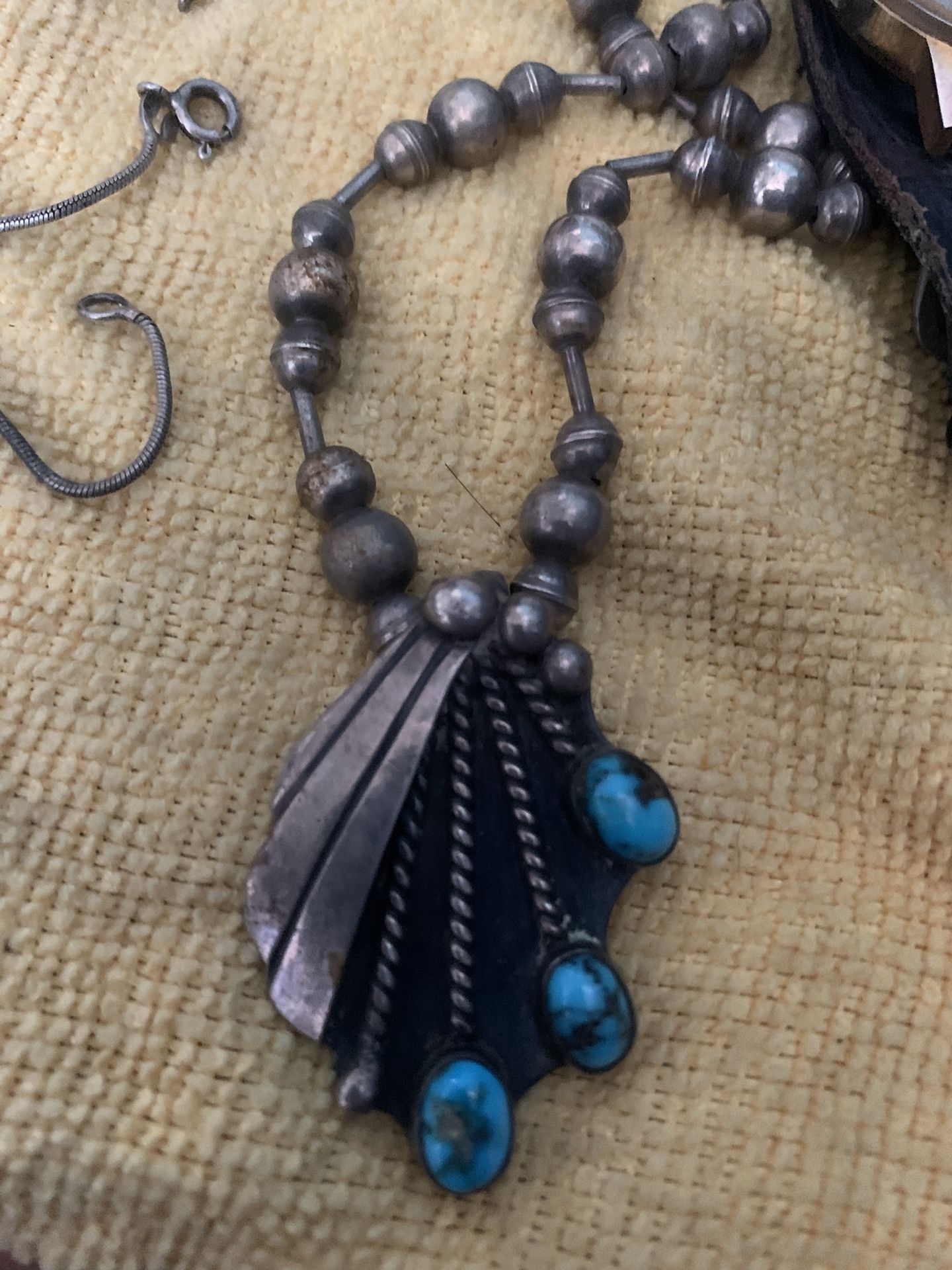 Vintage Turquoise And Silver Necklace