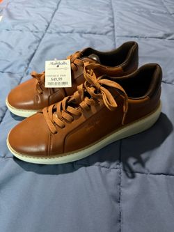 Tommy Hilfiger Brown Leather Low-Top Sneakers