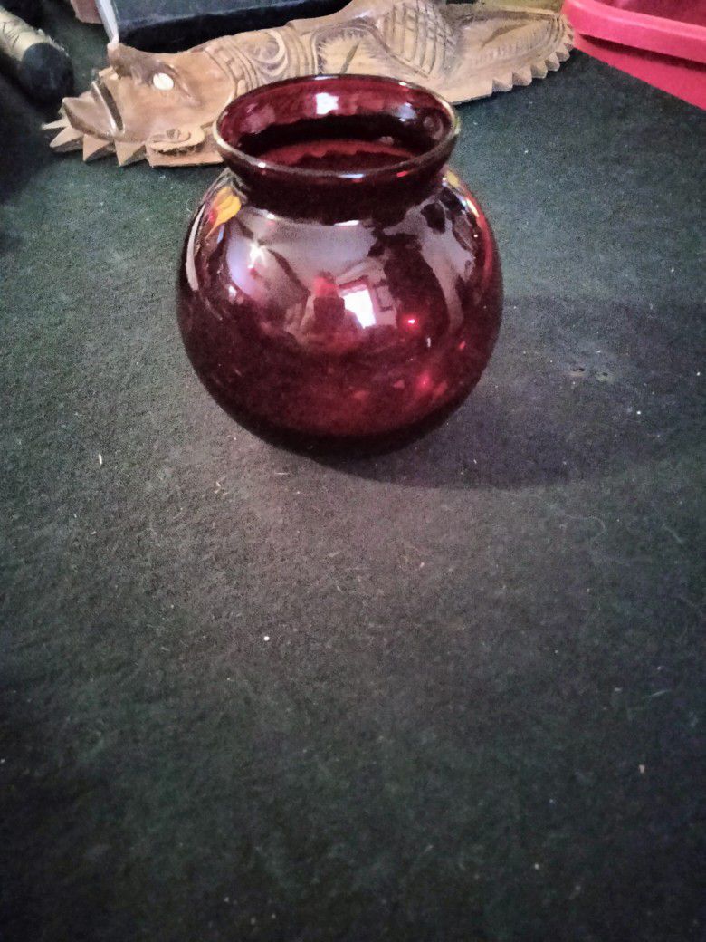Royal Ruby Glass Candle Holder